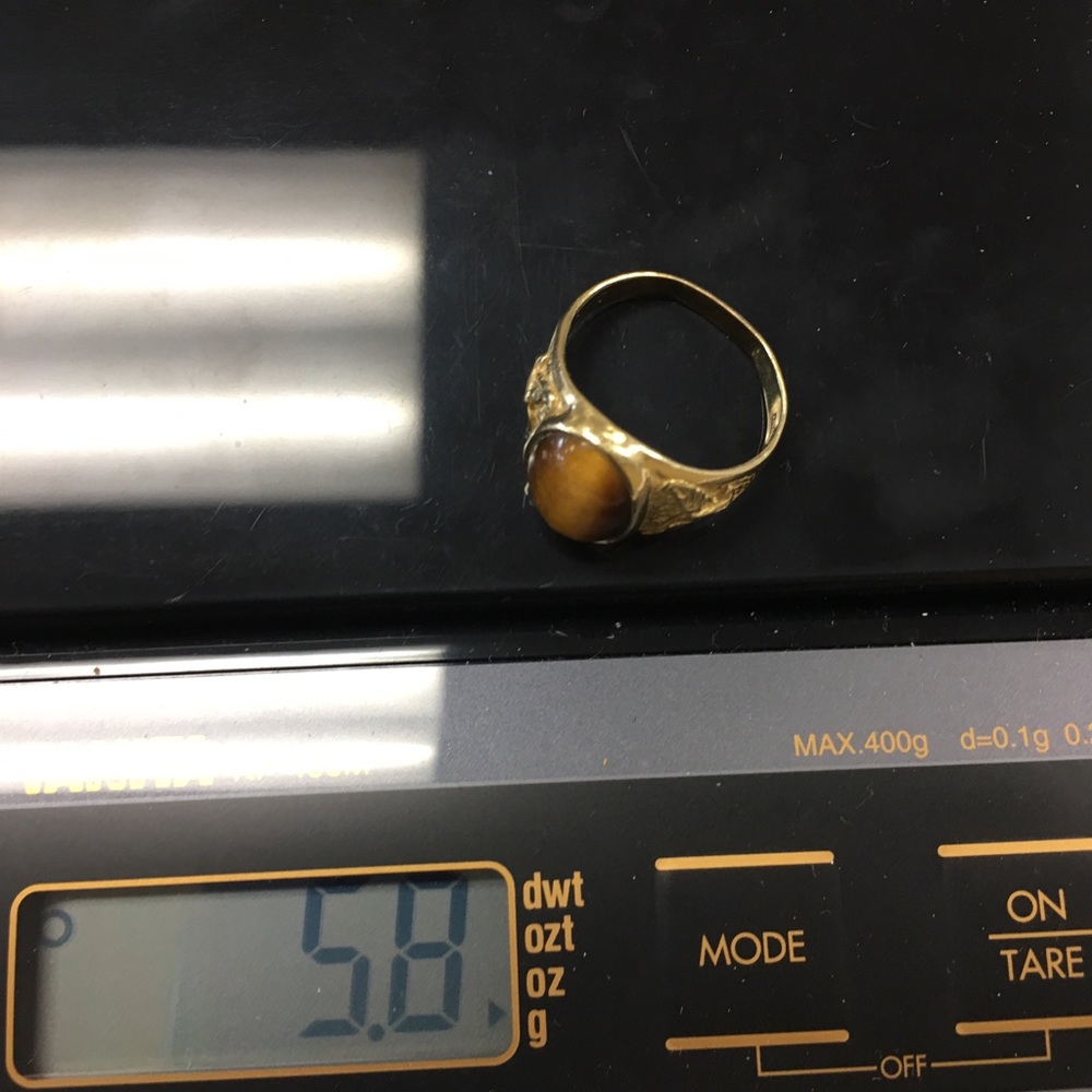 14K Gold tiger eye ring - Picture 5 of 5